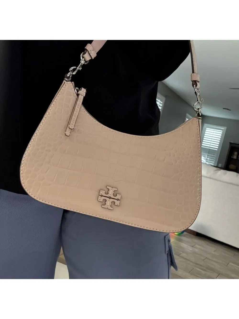 478$! Tory Burch - Thea Embossed Convertible Crossbody, Clay Pink